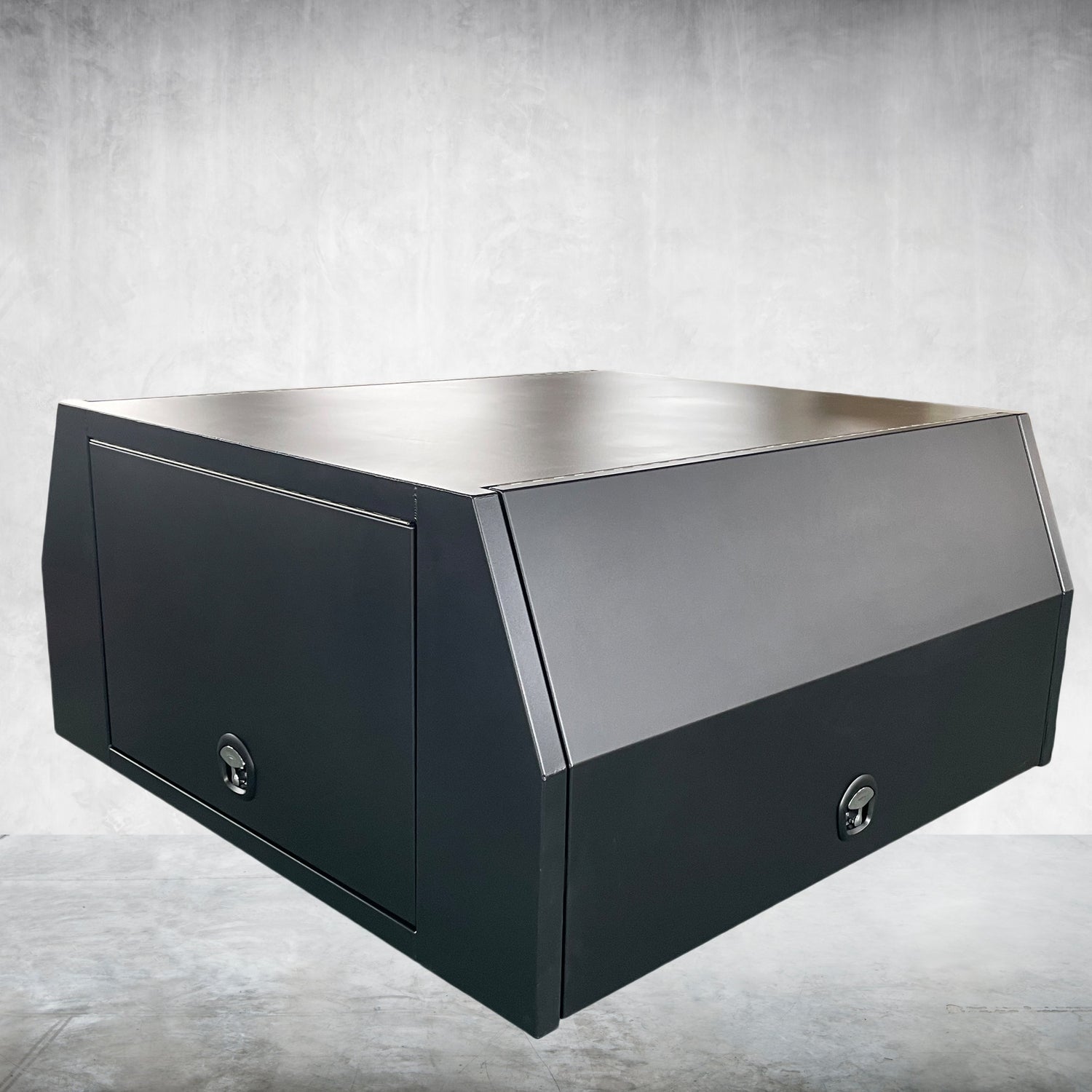 LX series 1800*1775*860 flat plate 3 door canopy with flush floor jack off black