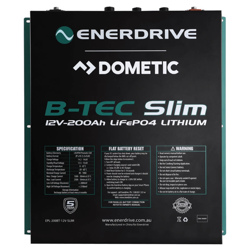 B-TEC 200amp / 12V LiFePO4 Slim Metal Case power Battery