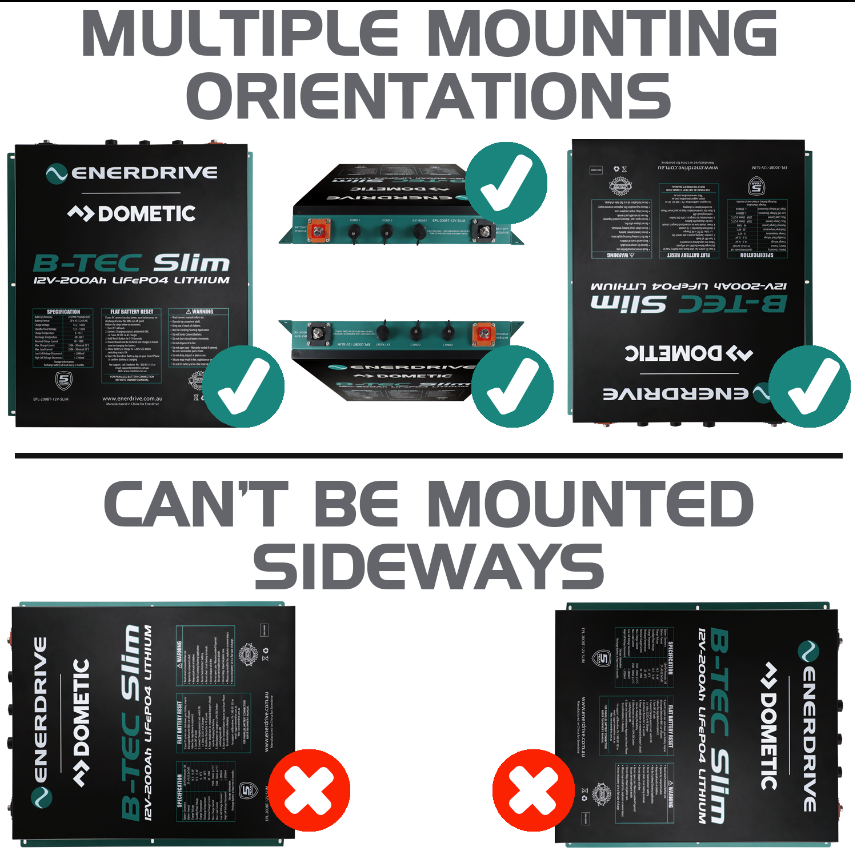 B-TEC 200amp / 12V LiFePO4 Slim Metal Case power Battery